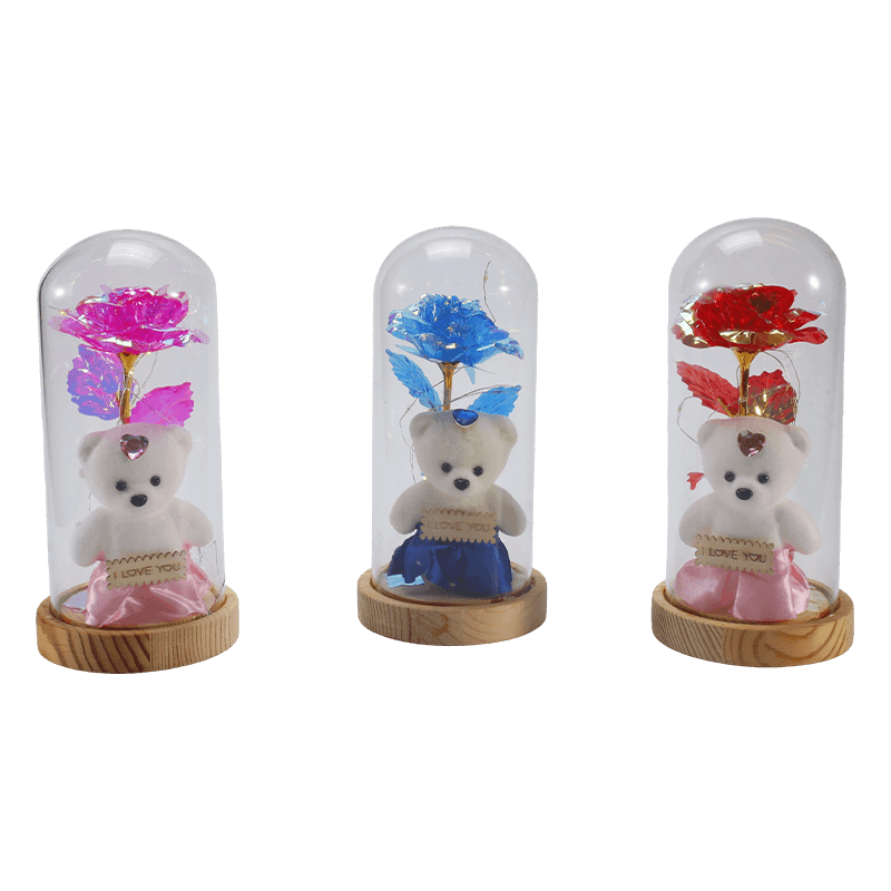 Светильник-колпак Galaxy Rose Glass (с плюшевым мишкой или без него, несколько цветов)